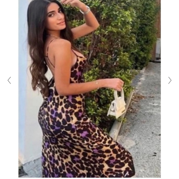 Zara Satin Effect Leopard Print Dress - Picture 13 of 15